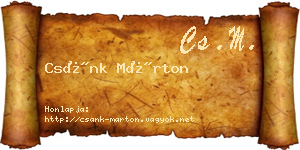 Csánk Márton névjegykártya